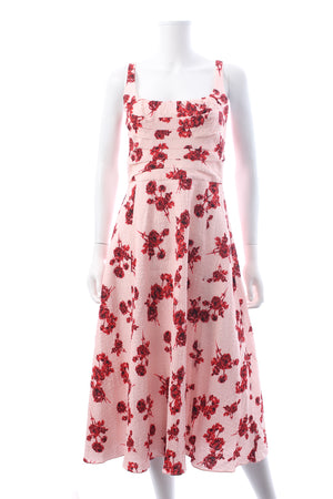 Emilia Wickstead Floral Printed Jacquard Midi Dress