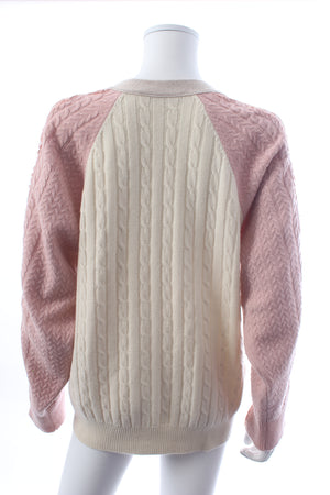 Stella McCartney Colour Block Lace-Panelled Wool Cardigan