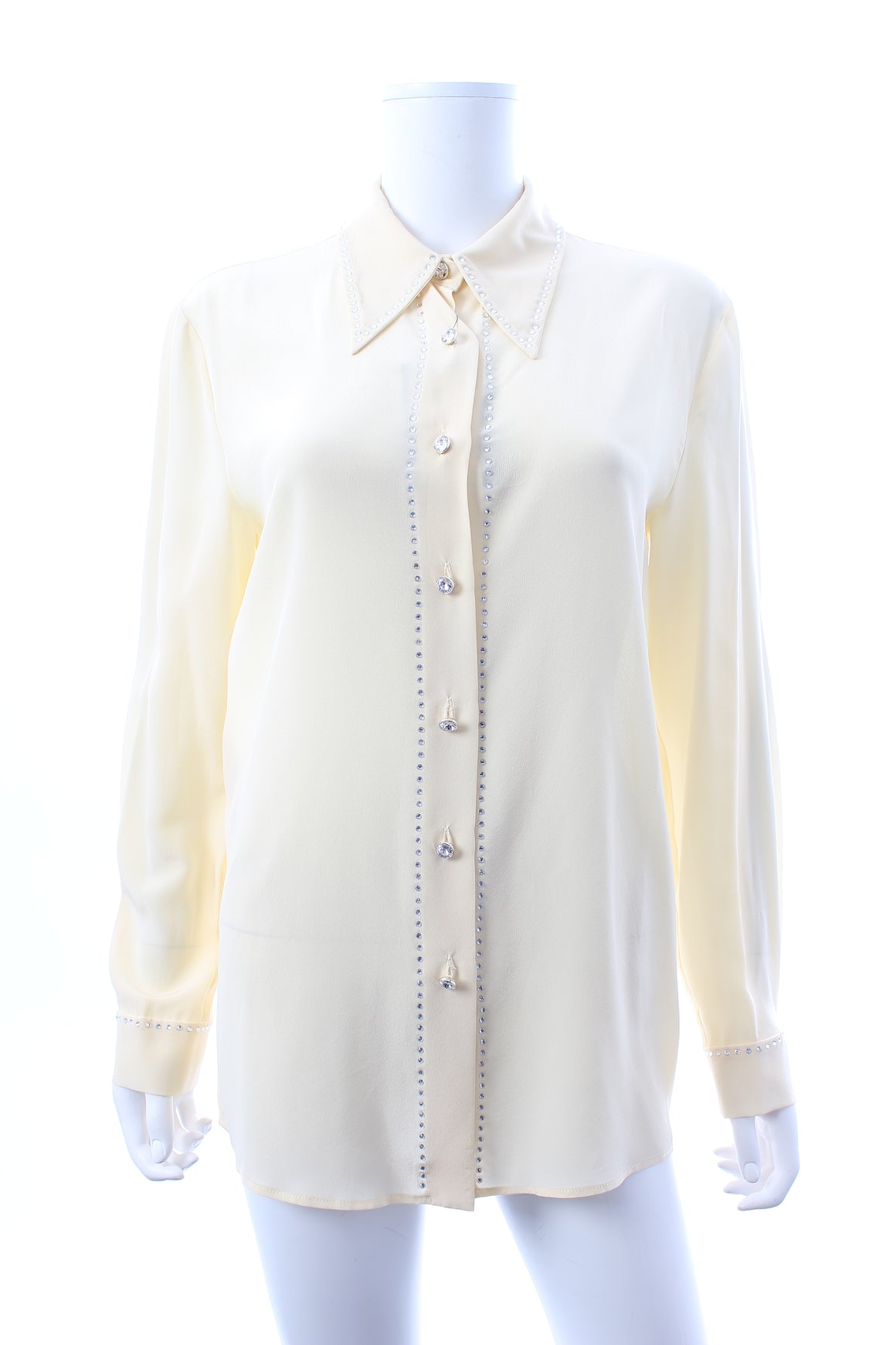 Miu Miu Crystal-Embellished Silk Blouse
