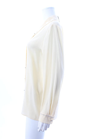 Miu Miu Crystal-Embellished Silk Blouse
