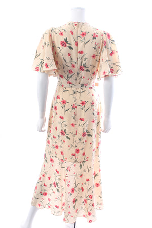 Michael Kors Collection Belted Ruffled Floral-Print Silk Midi Dress