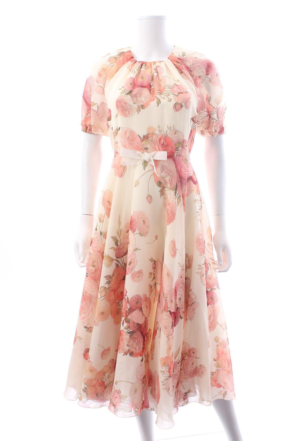 Giambattista Valli Peony Printed Silk Midi Dress