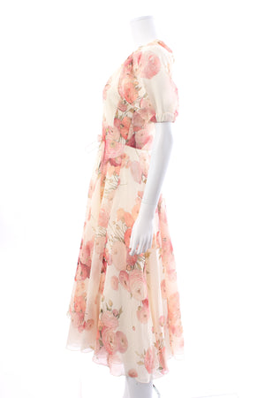 Giambattista Valli Peony Printed Silk Midi Dress