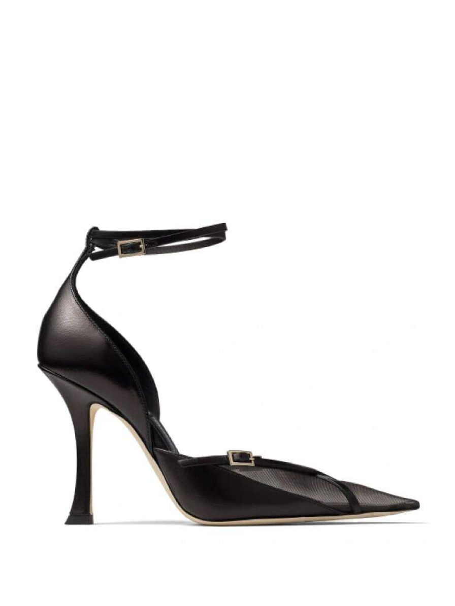 Jimmy Choo x Mugler Leather and Mesh Pumps