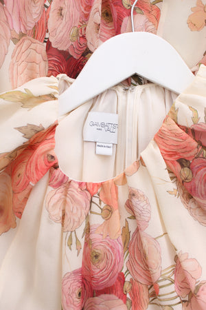 Giambattista Valli Peony Printed Silk Midi Dress