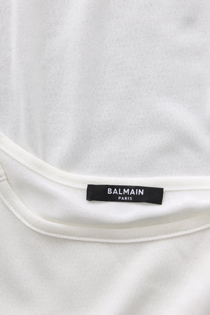 Balmain Button-Embellished Cotton-Jersey Top