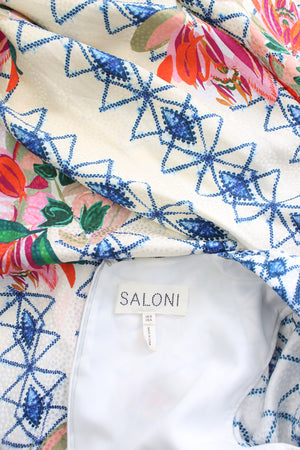 Saloni 'Lea' Floral-Print Silk-Jacquard Maxi Dress