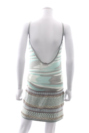 Missoni Crystal-Embellished Striped Knit Mini Dress