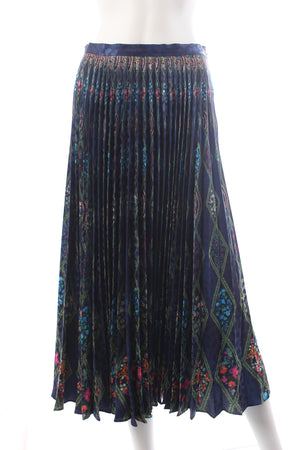 Saloni 'Kim' Printed Pleated Midi Skirt