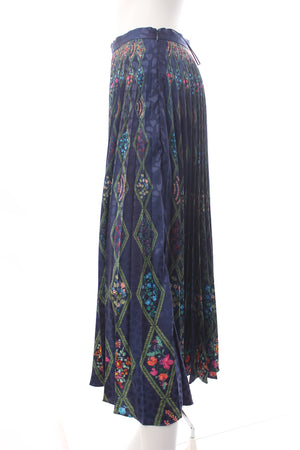 Saloni 'Kim' Printed Pleated Midi Skirt