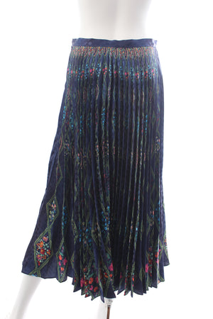 Saloni 'Kim' Printed Pleated Midi Skirt