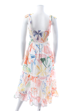 Charo Ruiz Ibiza Abstract Print Tiered Cotton Midi Dress