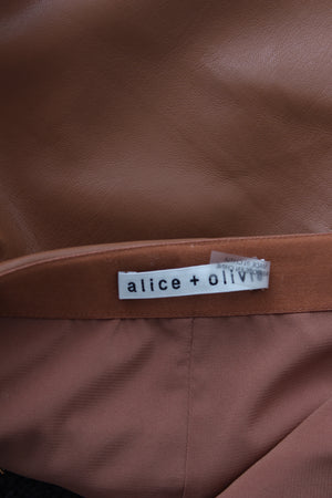 Alice + Olivia 'Kendale' Front Zip Vegan Leather Mini Skirt