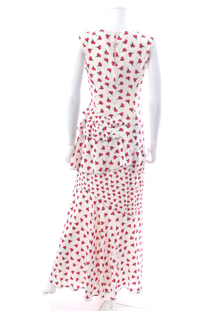 Oscar de la Renta Ruffled Silk Printed Maxi Dress - Runway Collection