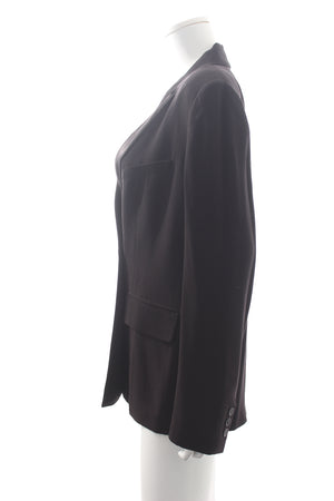 Ba&sh 'Nidia' Double-Breasted Satin-Trimmed Crepe Blazer