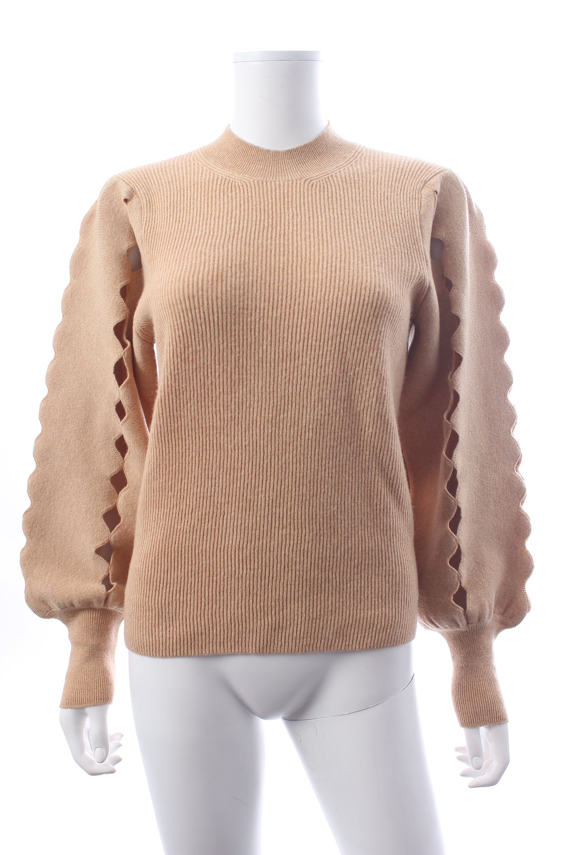 Chloé Scalloped-Edge Cutout Wool-Blend Sweater