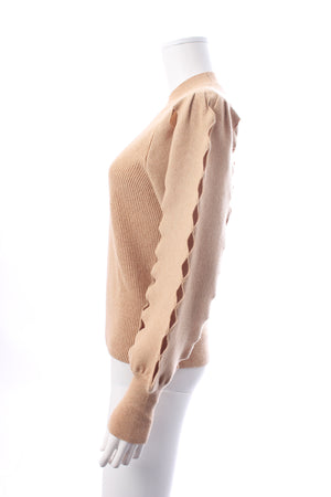 Chloé Scalloped-Edge Cutout Wool-Blend Sweater