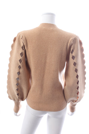 Chloé Scalloped-Edge Cutout Wool-Blend Sweater