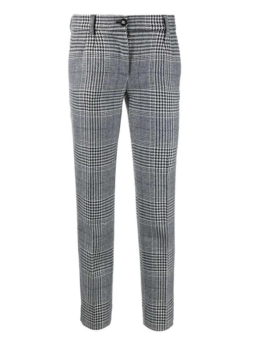 Dolce & Gabbana Glen Plaid Wool Trousers