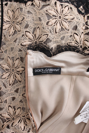 Dolce & Gabbana Lace-Trimmed Floral Crochet Mini Dress