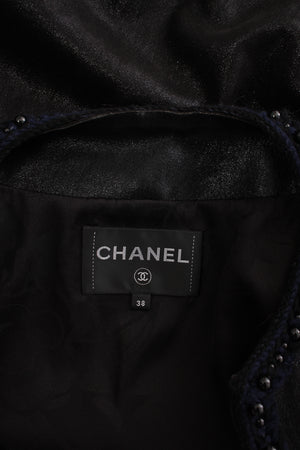 Chanel Embellished Metallic Lambskin Leather Jacket