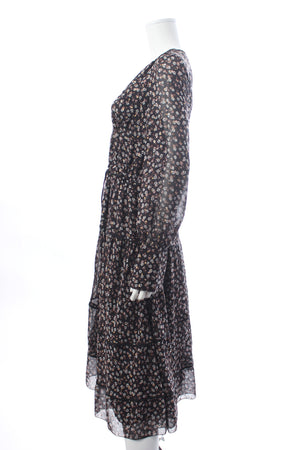Altuzarra Floral Printed Silk Chiffon Tiered Midi Dress