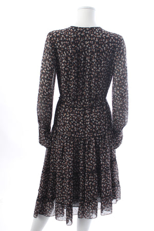 Altuzarra Floral Printed Silk Chiffon Tiered Midi Dress