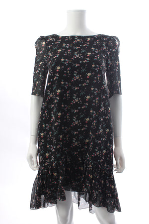 Saint Laurent Floral Printed Silk Mini Dress