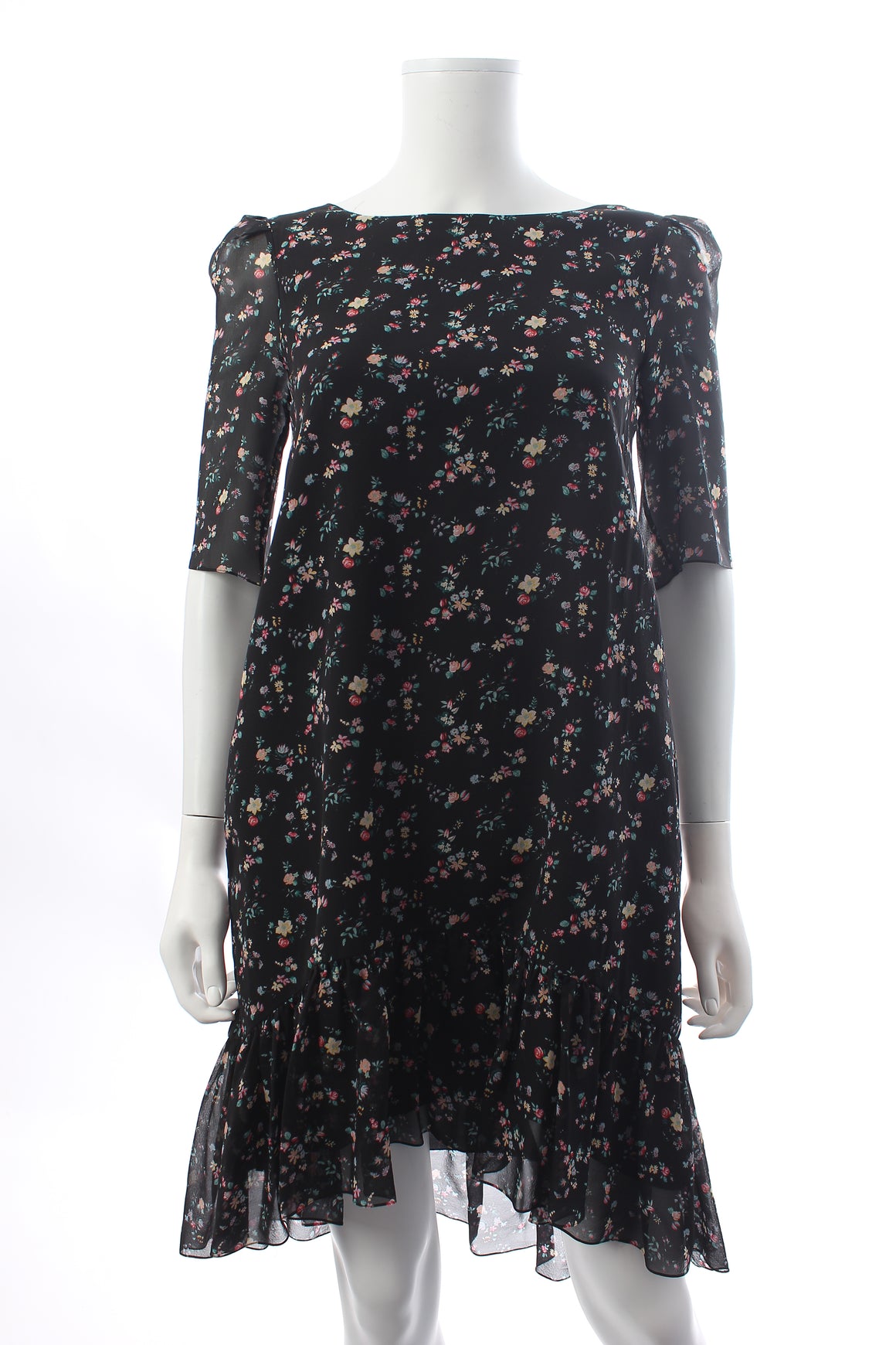 Saint Laurent Floral Printed Silk Mini Dress