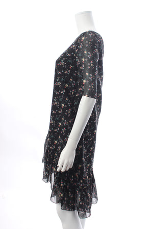 Saint Laurent Floral Printed Silk Mini Dress