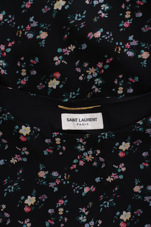 Saint Laurent Floral Printed Silk Mini Dress
