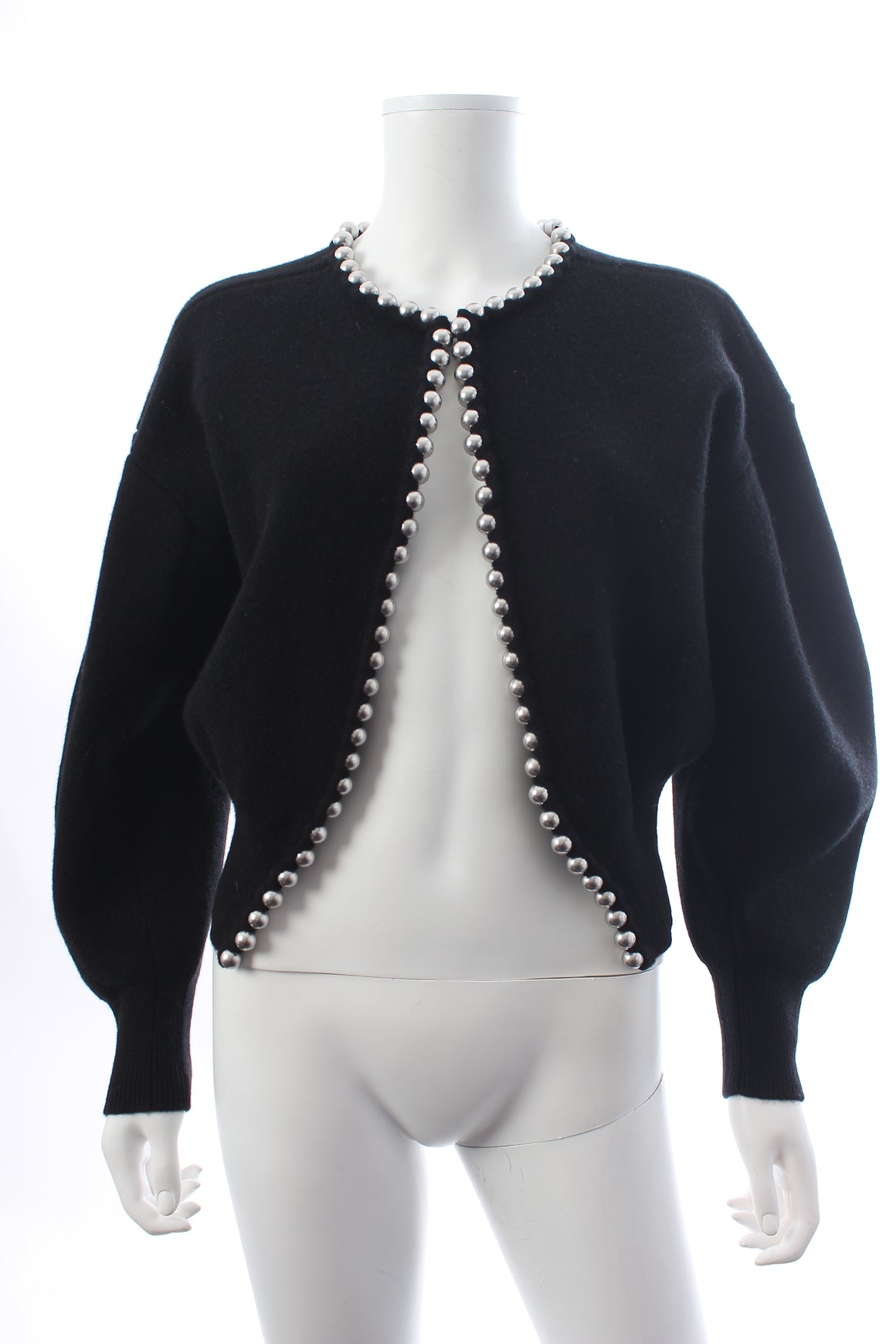 Alexander Wang Pearl Embellished Cropped Wool and Cashmere-Blend Cardigan