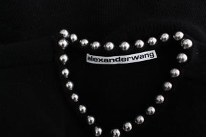 Alexander Wang Pearl Embellished Cropped Wool and Cashmere-Blend Cardigan