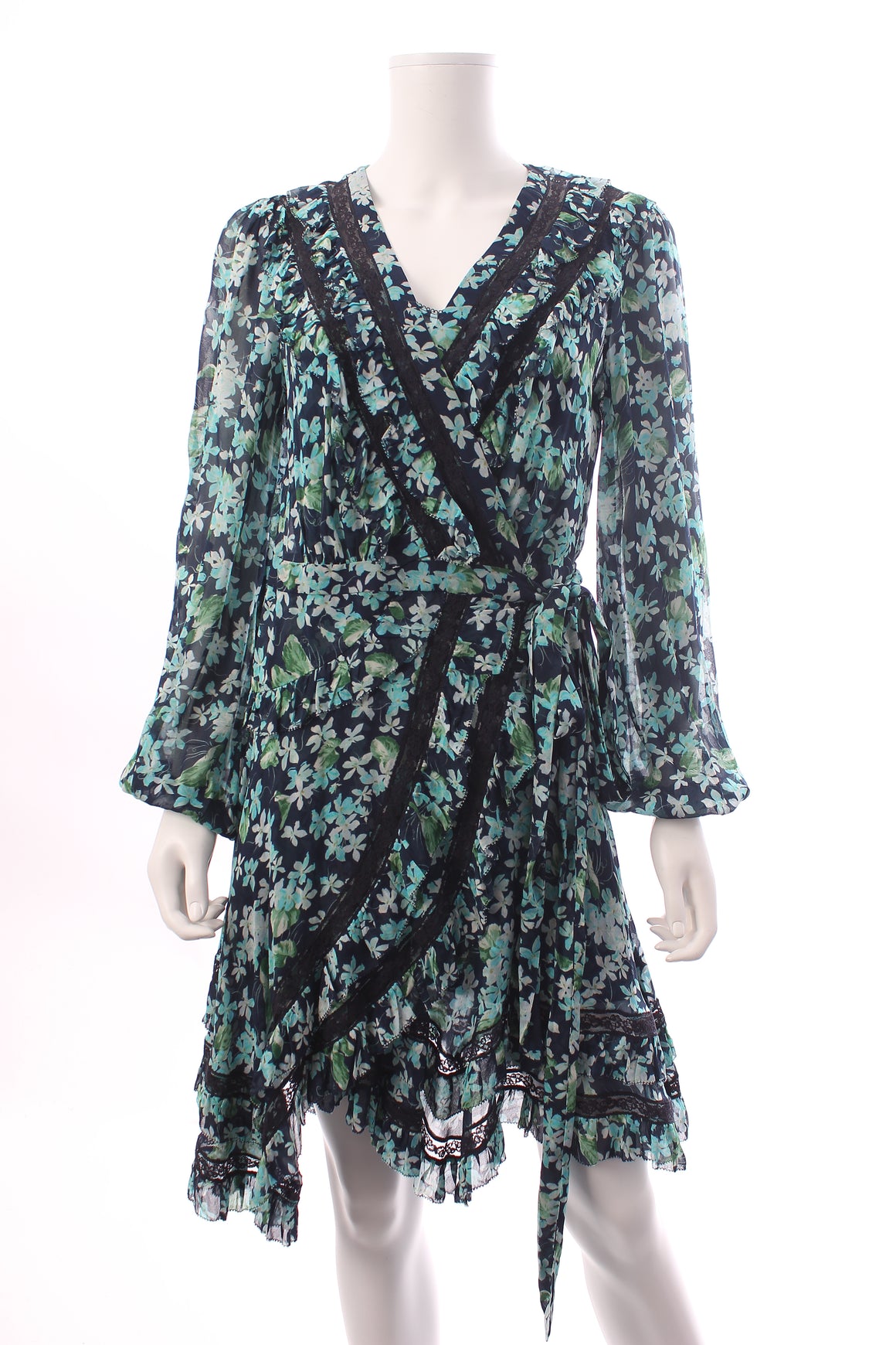 Zimmermann Moncur Floral Printed Wrap Mini Dress