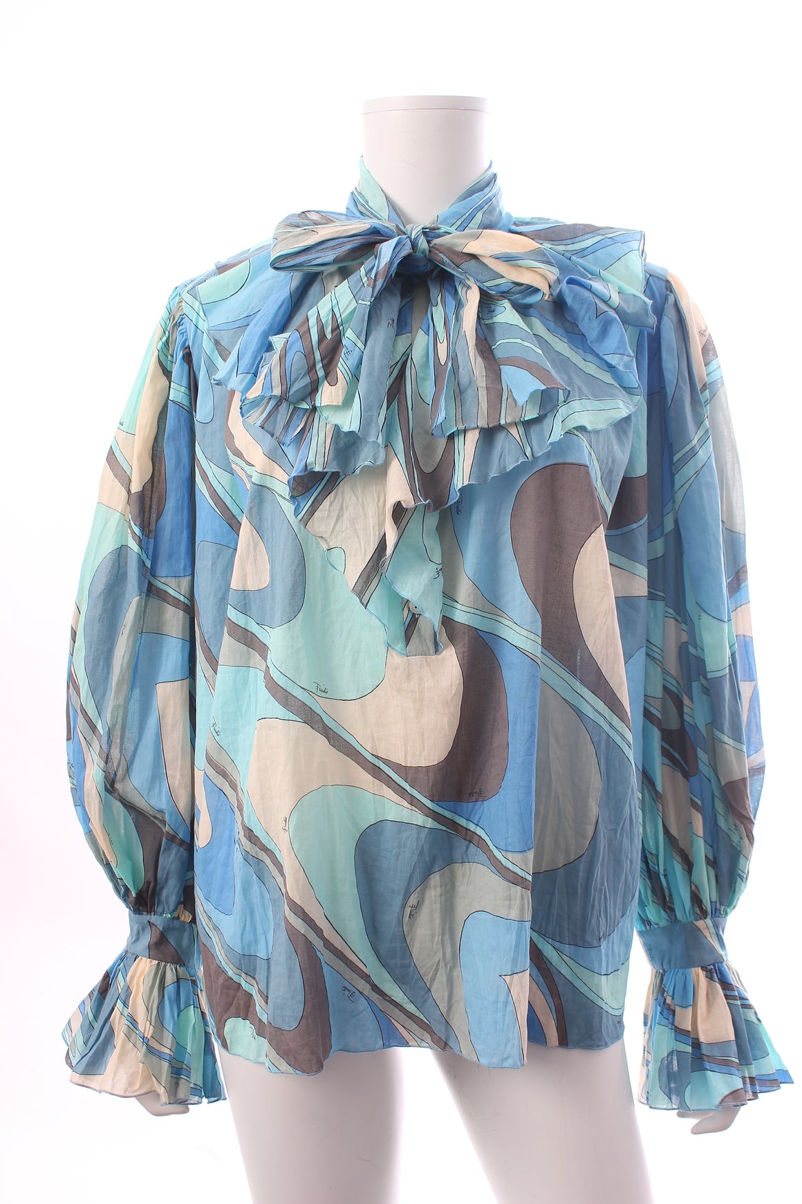 Emilio Pucci Onde Printed Cotton Voile Blouse
