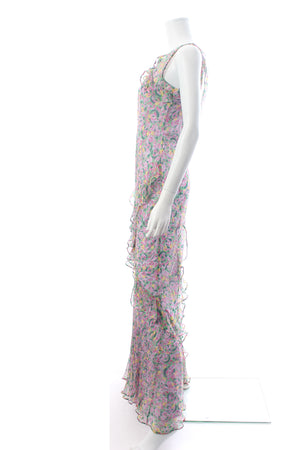 Saloni Tamara C Ruffled Silk Chiffon Maxi Dress
