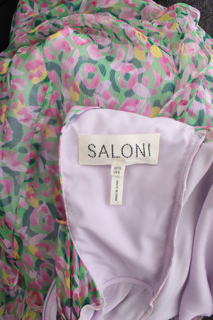 Saloni Tamara C Ruffled Silk Chiffon Maxi Dress
