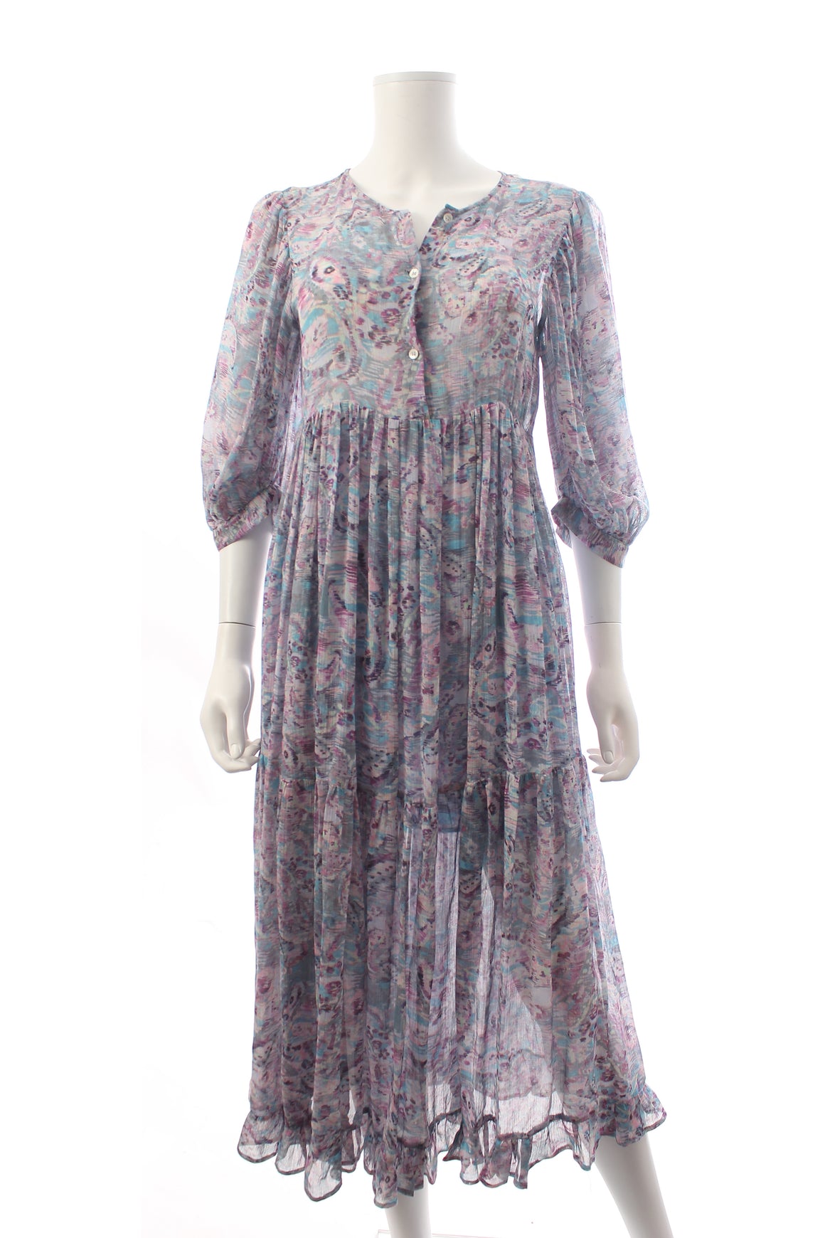 Masscob Juliana Printed Cotton and Silk-Blend Midi Dress