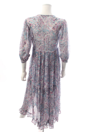 Masscob Juliana Printed Cotton and Silk-Blend Midi Dress