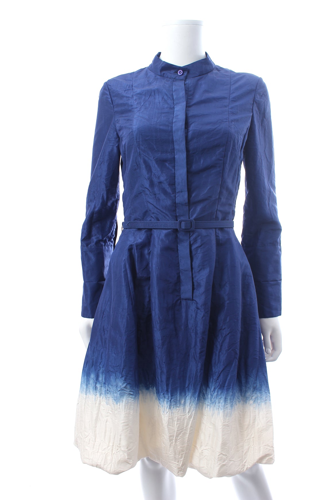 Oscar de la Renta Dip Dye Silk Bubble Hem Dress
