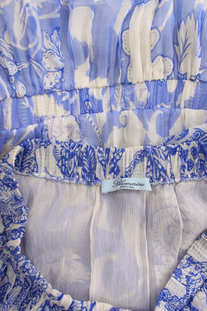 Blumarine Off-the-shoulder Lace-Trimmed Ruffled Silk Chiffon Mini Dress