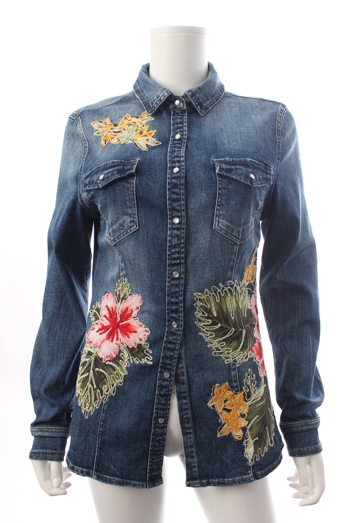 History Repeats Embroidered Denim Shirt