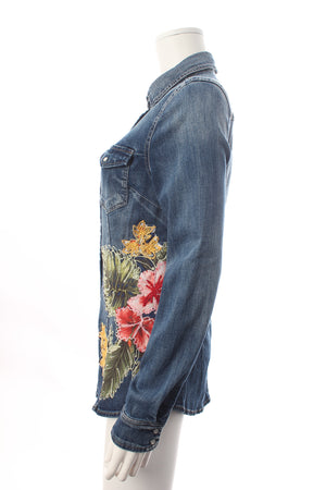 History Repeats Embroidered Denim Shirt
