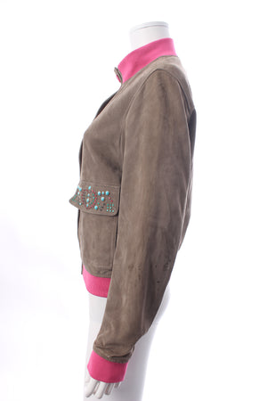 History Repeats Embellished and Embroidered Suede Jacket