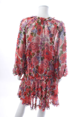 Zimmermann Poppy Frill Floral Printed Mini Dress