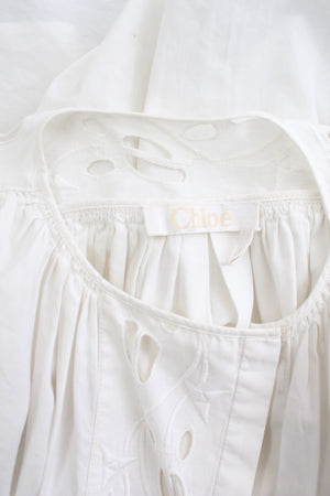 Chloé Embroidered Cotton Poplin Blouse