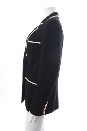 Valentino Double Breasted Wool-Blend Bouclé Blazer