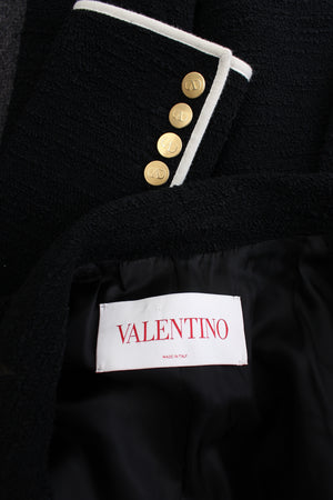 Valentino Double Breasted Wool-Blend Bouclé Blazer