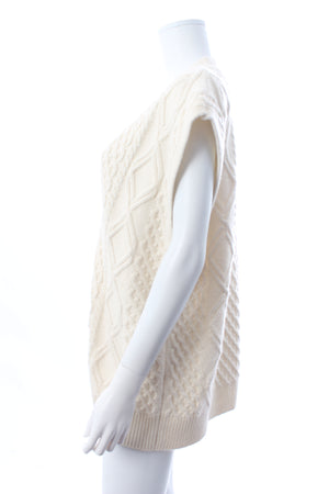 The Frankie Shop Oversized Cable-Knit Wool Vest