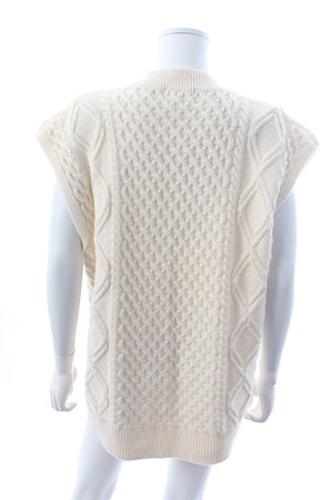 The Frankie Shop Oversized Cable-Knit Wool Vest
